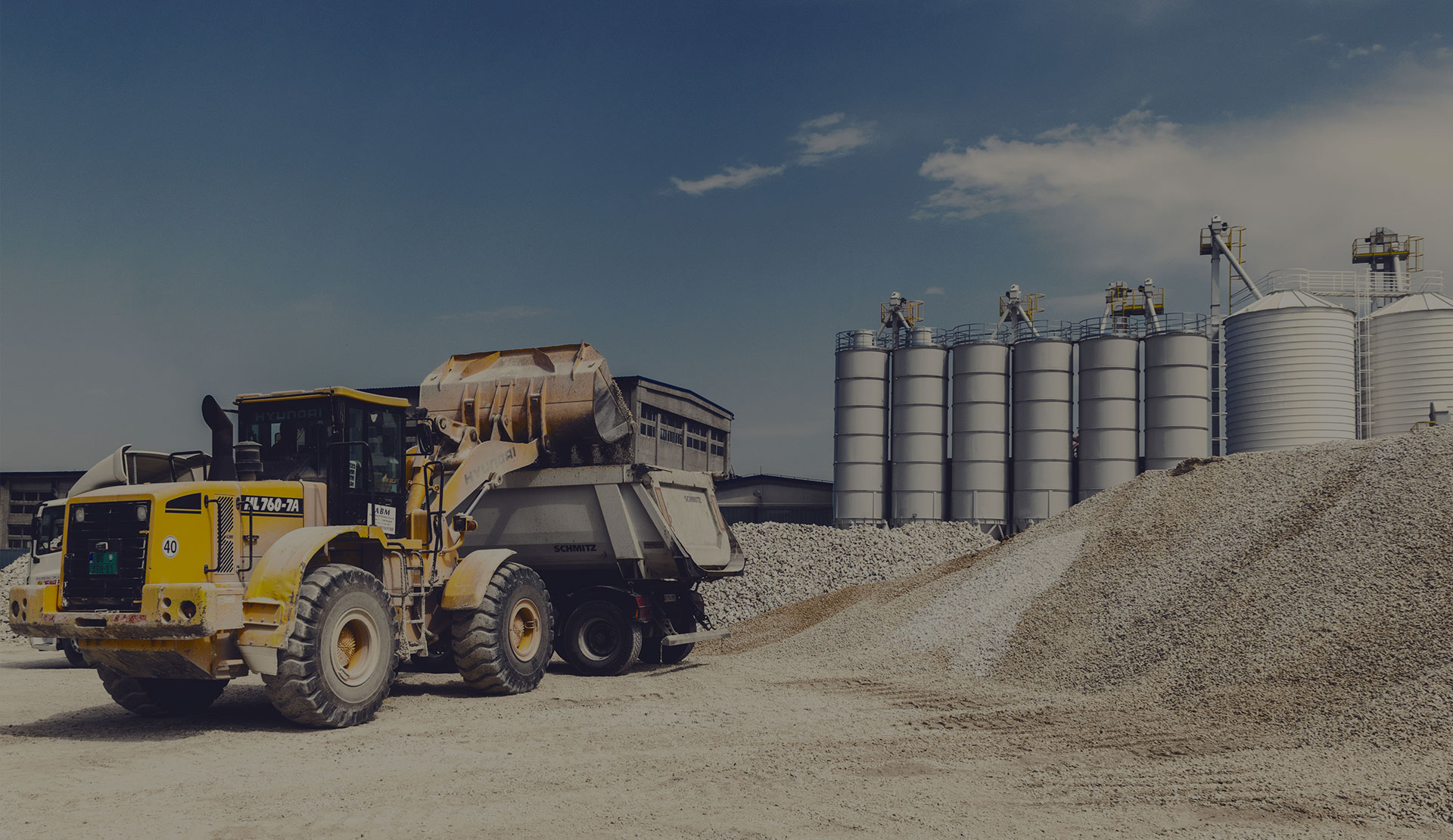 Heavy machinery working at an industrial site